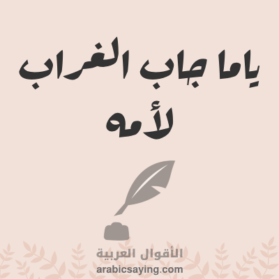 ياما جاب الغراب لأمه