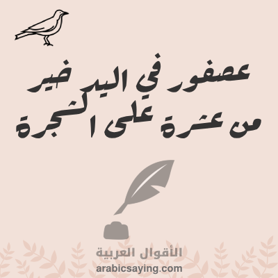 عصفور في اليد خير من عشرة على الشجرة